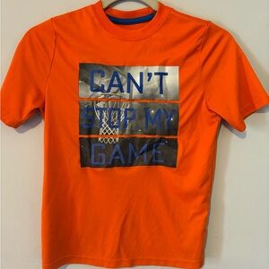Vibrant Orange Kids T-Shirt - Can't Stop My Game L 10/12